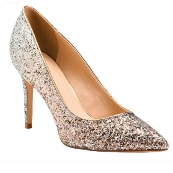 Marc Fisher Darreny Embellished Sparkly Glitter Pumps Heels in Gold NWOB - Picture 2 of 10